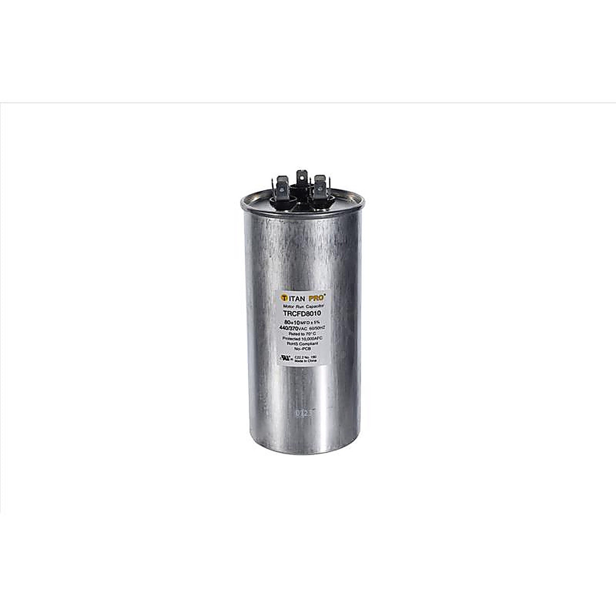 Titan Pro - TRCFD8010 - 80+10 MFD 440 V Round Run Capacitor