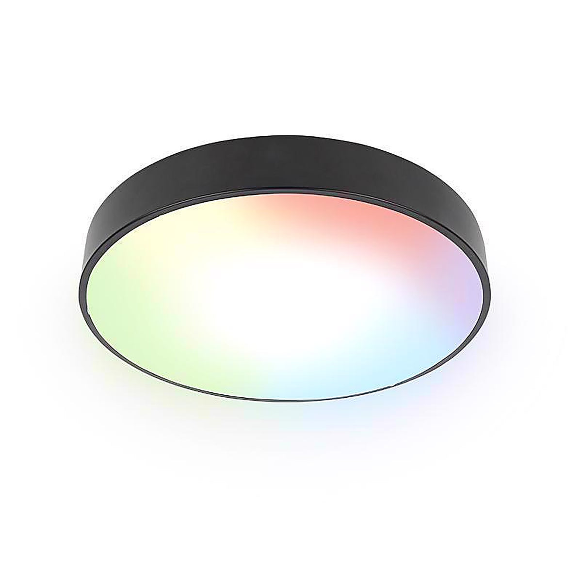 Feit - FM15/RGBW/DIMAG - Smart 15 In. H X 15 In. W X 5.5 In. L Matte Black White Smart-Enabled Ceiling Fixture