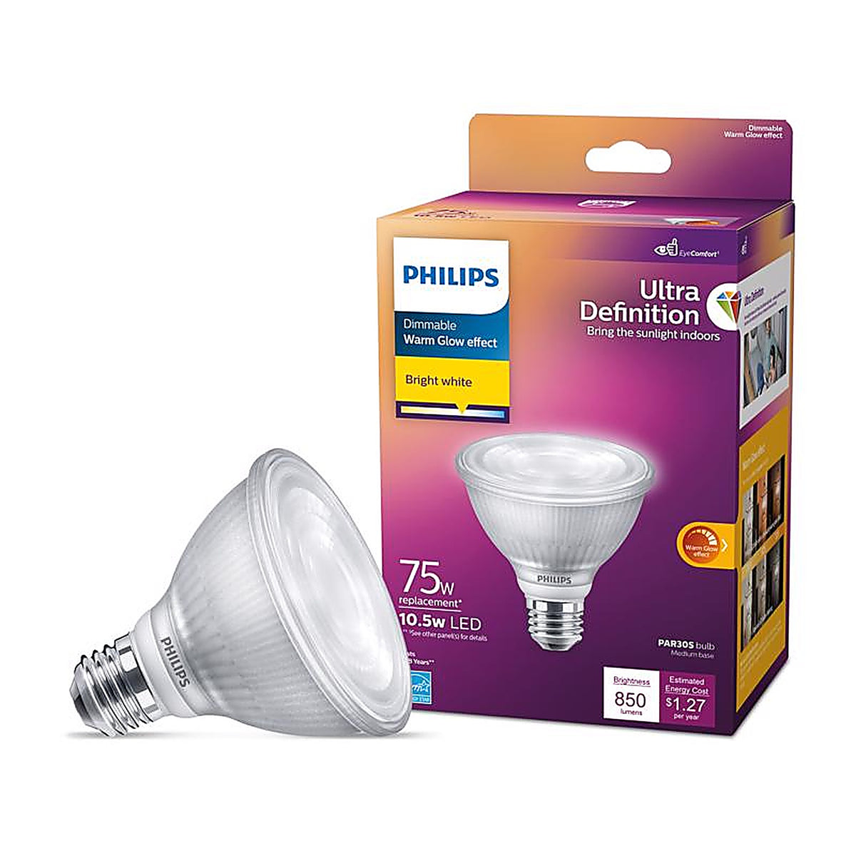 Philips - 568311 - Par30 E26 (Medium) LED Bulb Bright White 75 Watt Equivalence 1 Pack