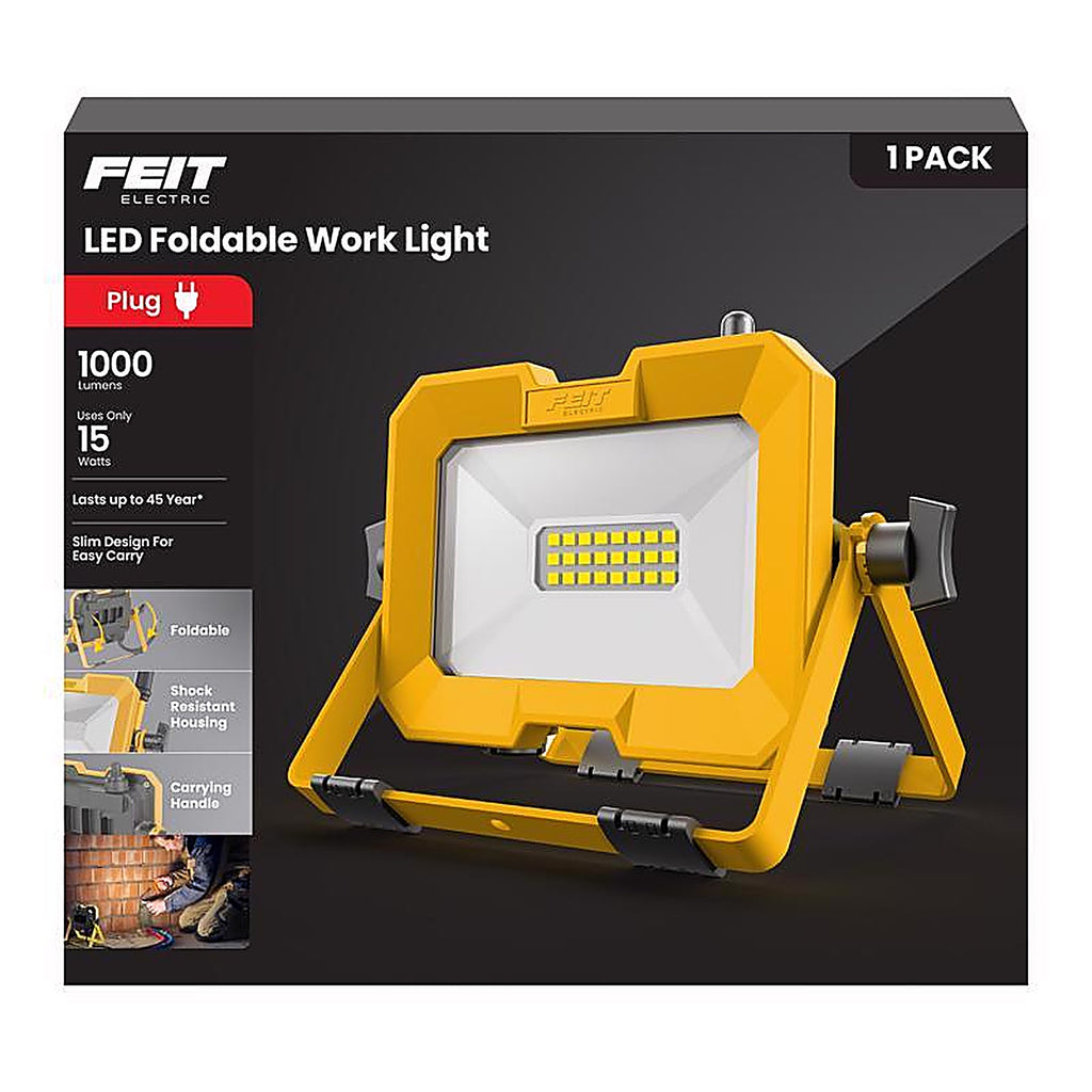 Feit - WORK1000PLUGSCI - 1000 LM LED Corded Stand (H or Scissor) Folding Worklight