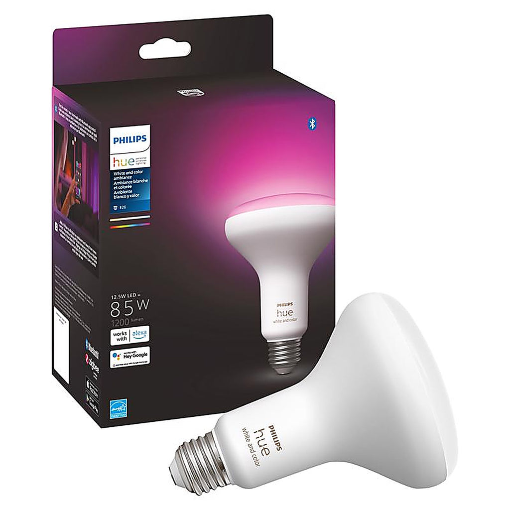Philips - 577956 - Hue Br30 E26 (Medium) Smart-Enabled LED Bulb White 85 Watt Equivalence 1 Pack