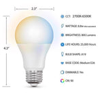 Feit - OM60/CCT/CA/AG3 - A19 E26 (Medium) Smart-Enabled LED Bulb Tunable White 60 Watt Equivalence 3 Pack