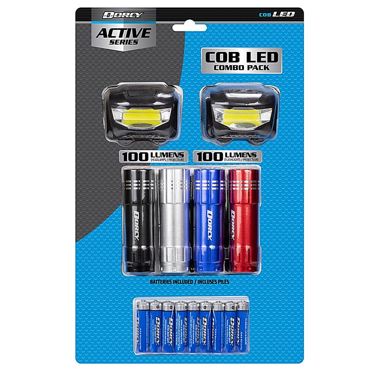 Dorcy - 416539 - Active 100 LM Assorted LED Flashlight/Headlight Combo Pack Aaa Battery