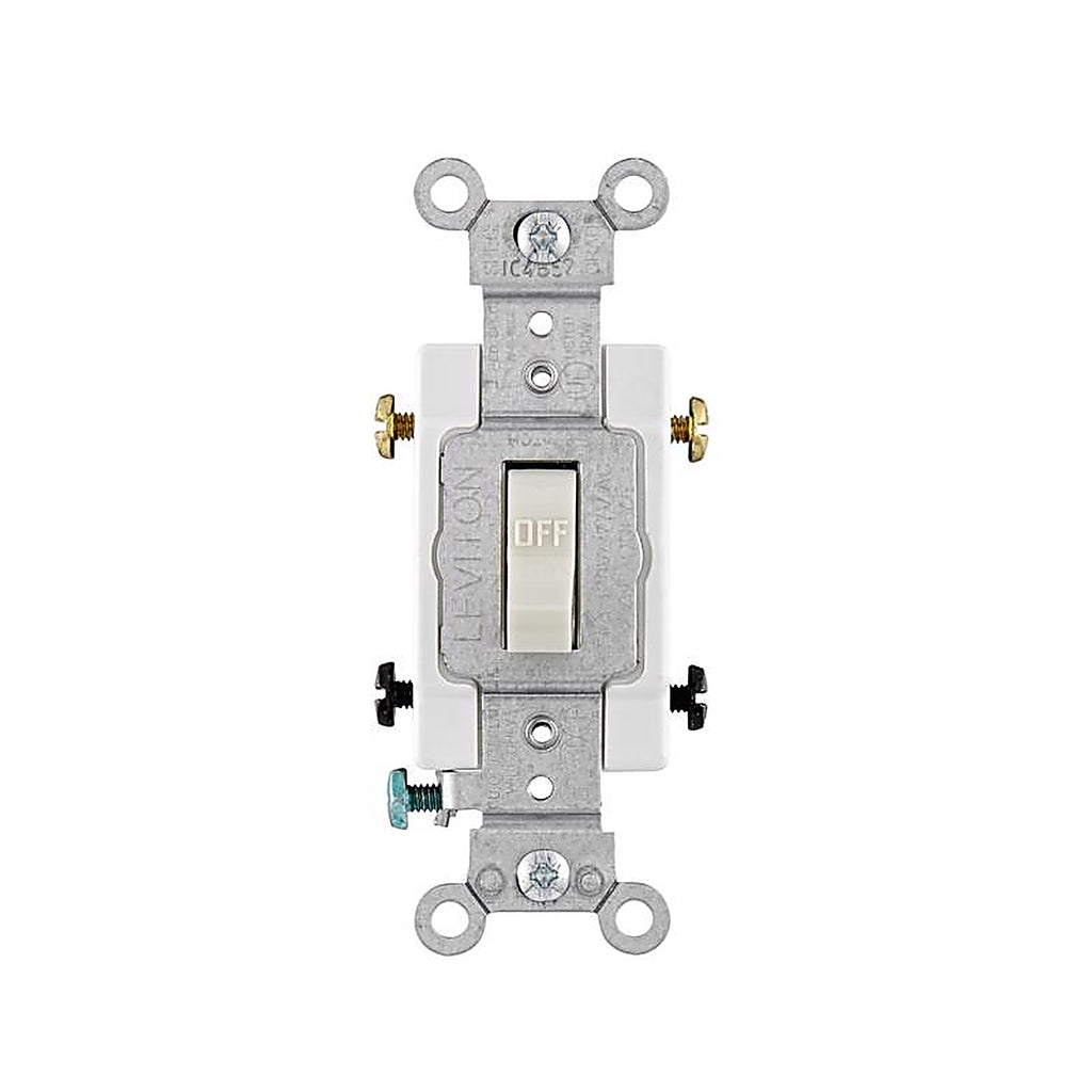 Leviton - 0CSB2-2TS - 20 Amps Double Pole Toggle AC Quiet Switch Light Almond 1 Pack
