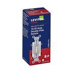 Leviton - 0CSB2-2TS - 20 Amps Double Pole Toggle AC Quiet Switch Light Almond 1 Pack