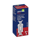Leviton - 0CSB2-2WS - 20 Amps Double Pole Toggle AC Quiet Switch White 1 Pack