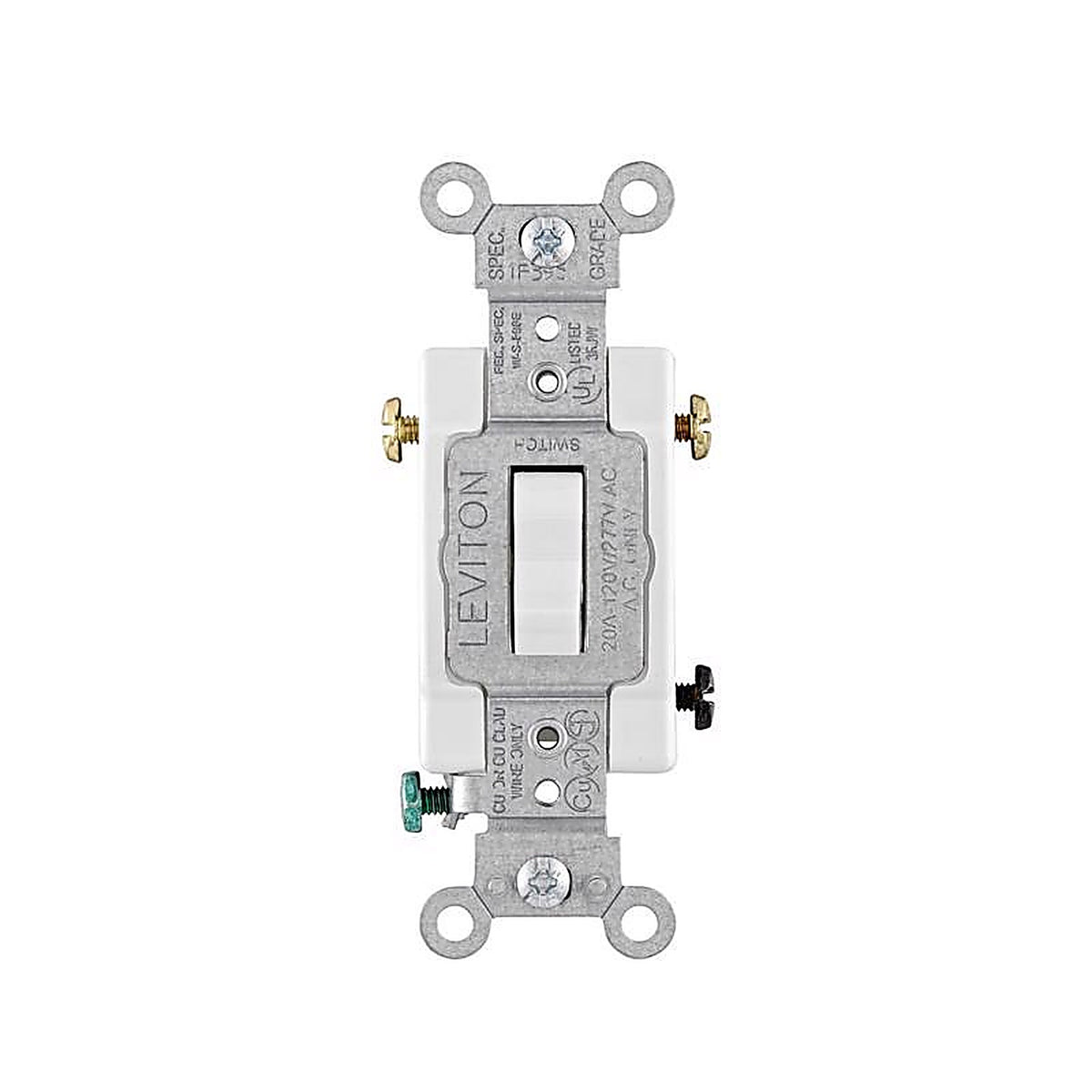 Leviton - 0CSB3-2WS - 20 Amps 3-Way Toggle AC Quiet Switch White 1 Pack