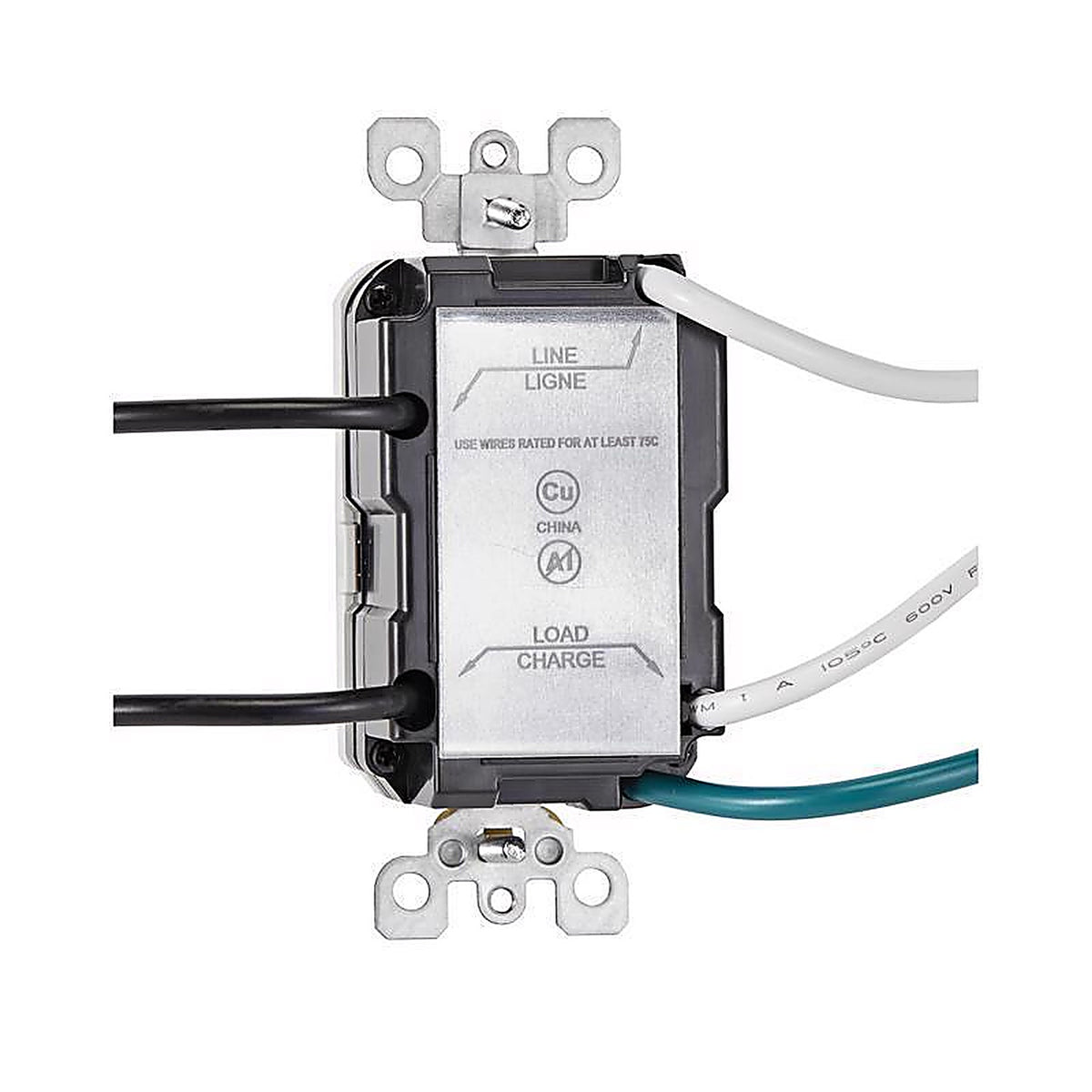 Leviton - GUAC1-0BW - 15 Amps 125 V Gfci White Outlet and USB Charger 5-15R 1 Pack