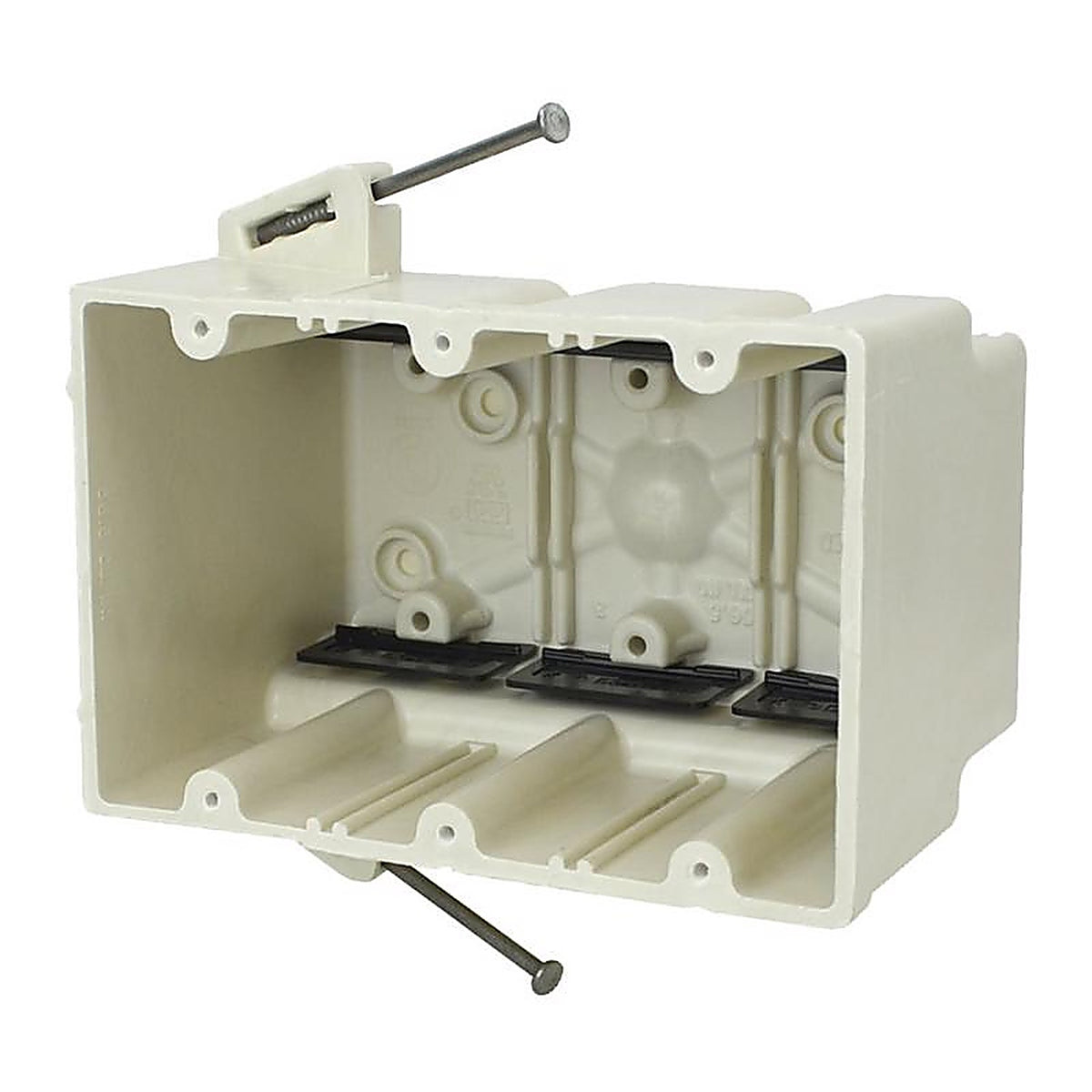 Allied Moulded - R3303-NK - New Work 56.5 CU in Rectangle Fiberglass 3 Gang Electrical Box Off White