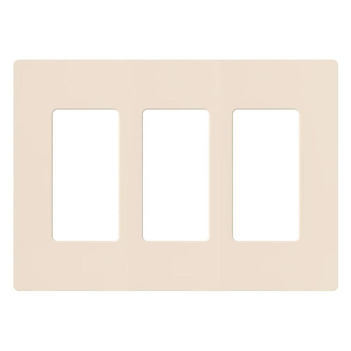 Lutron - CW-3-LA - Claro Gloss Light Almond 3 Gang Plastic Decorator Wall Plate 1 Pack