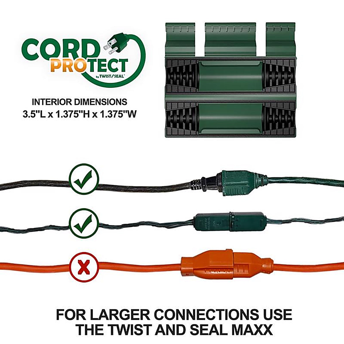 Twist and Seal - TSCP-G - 2.5 In. D X 6.5 In. L Cord Protector 1 Pack