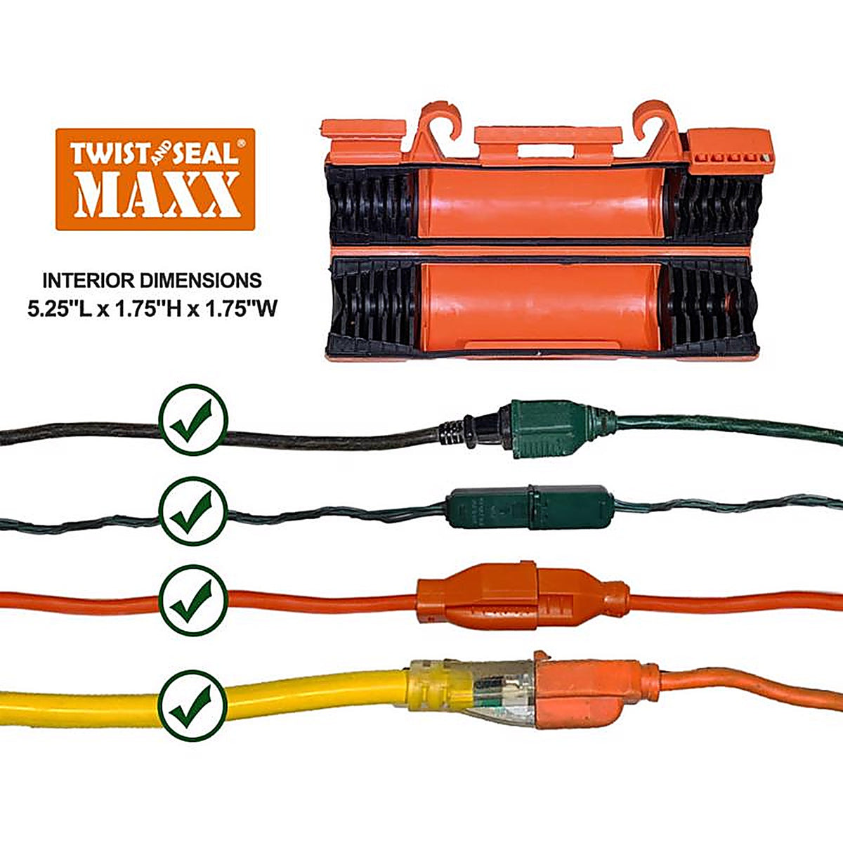 Twist and Seal - TSMX-OR - Maxx Cord 4.5 In. D X 10 In. L Cord Protector 1 Pack