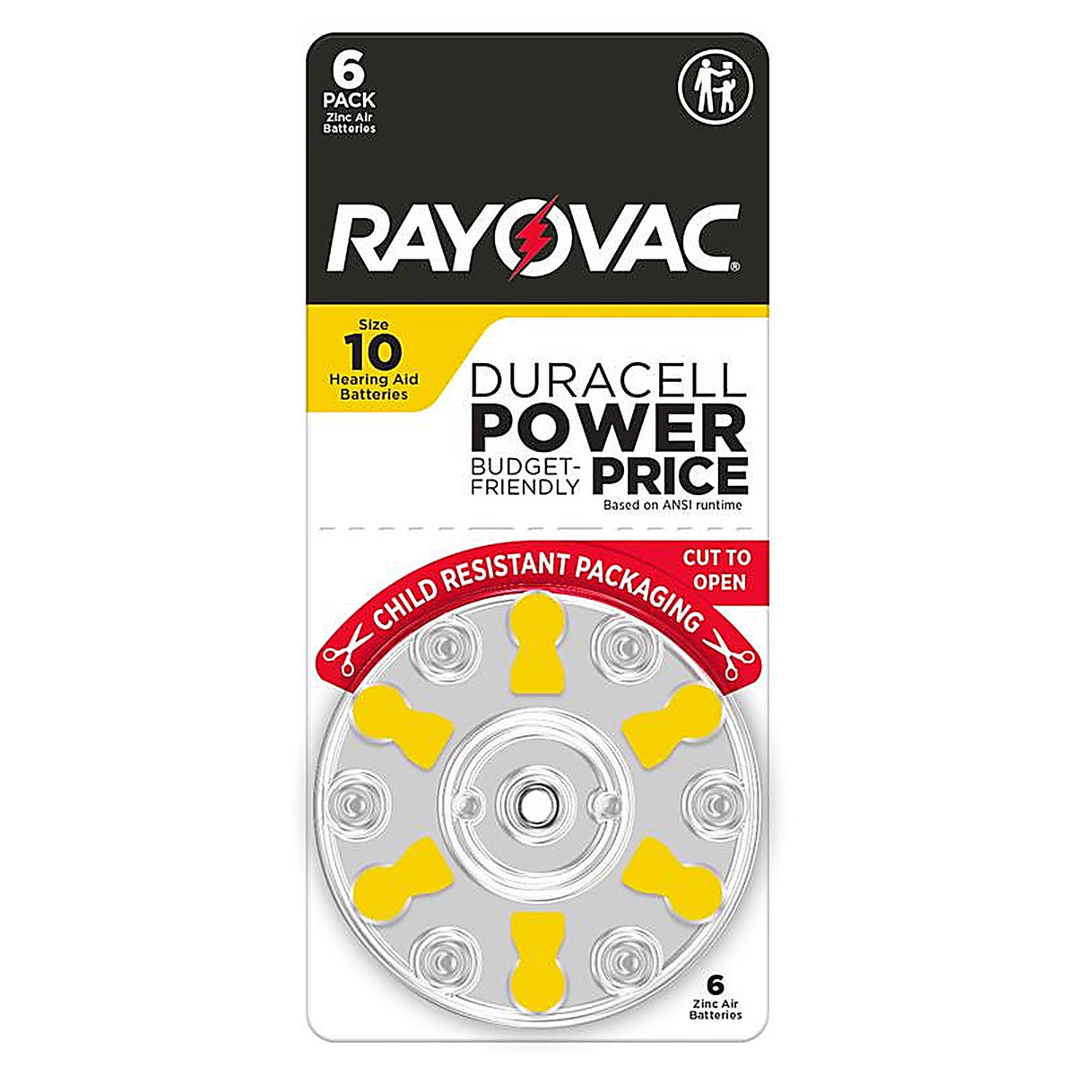 Rayovac - 10CR-6ROVUS - Zinc Air 10 1.45 V Hearing Aid Battery 6 Pack