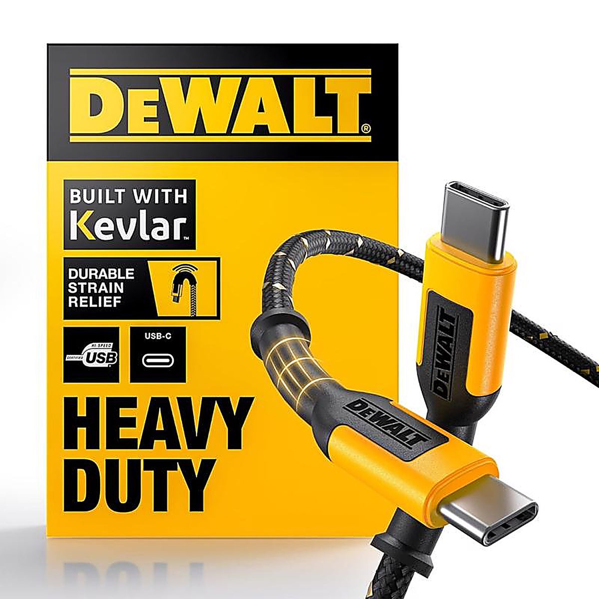 DeWalt - 131 0021 DW2 - Type C to Type C Cable 10 Ft. Black/Yellow