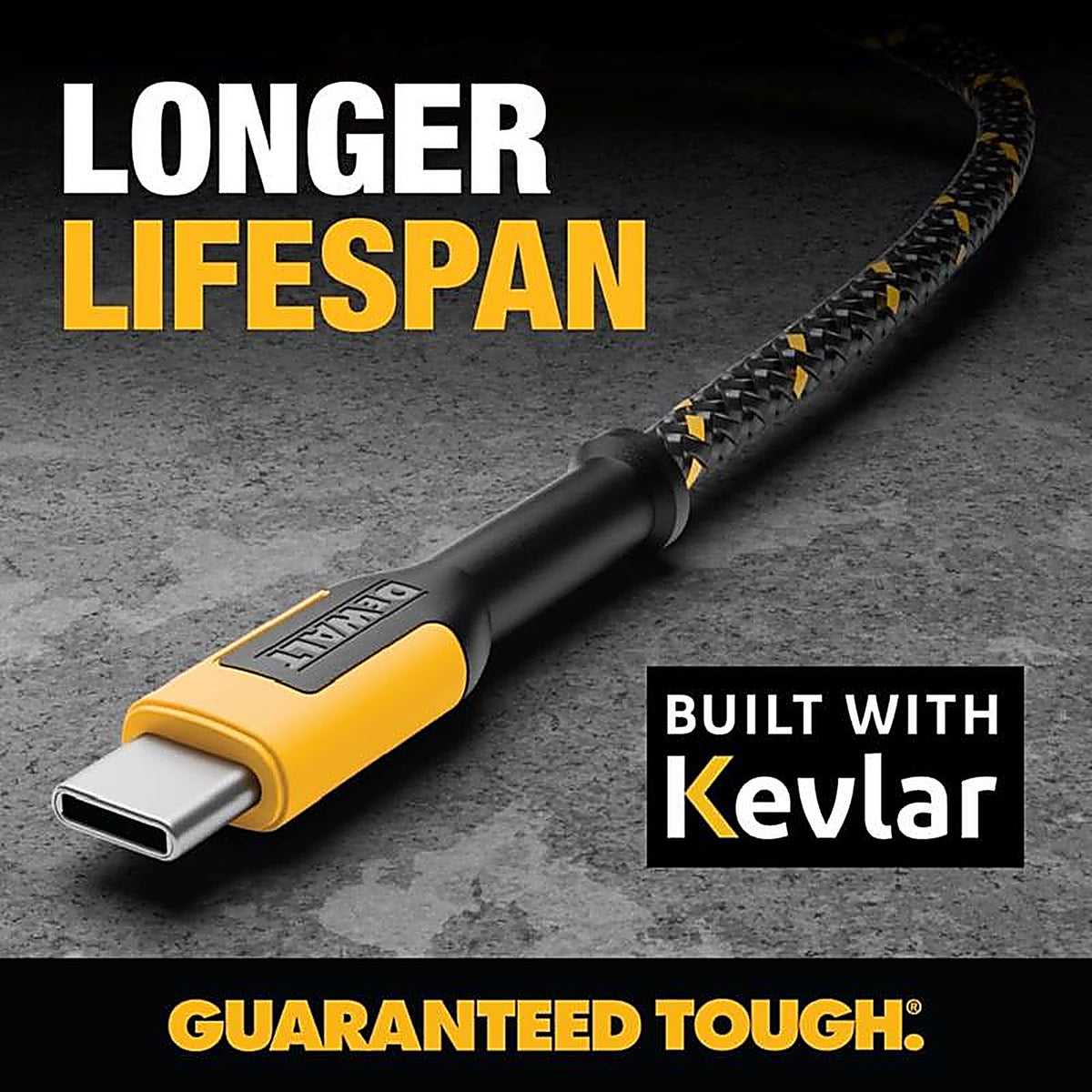 DeWalt - 131 0021 DW2 - Type C to Type C Cable 10 Ft. Black/Yellow
