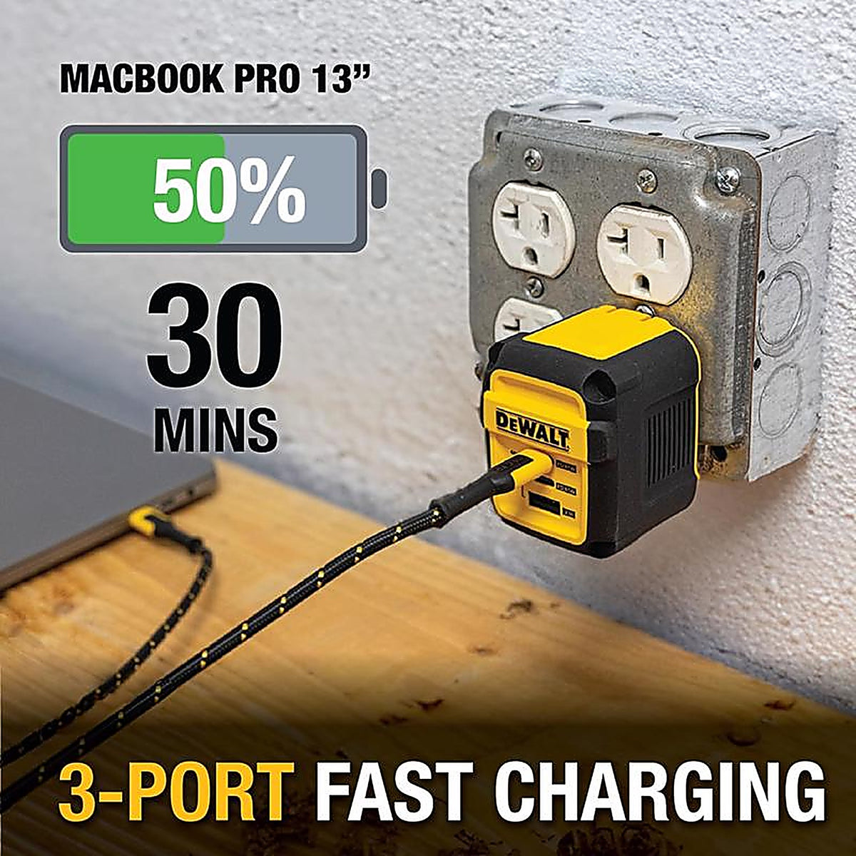 DeWalt - 131 0869 DW2 - 3 Port USB Charger 1 Pack