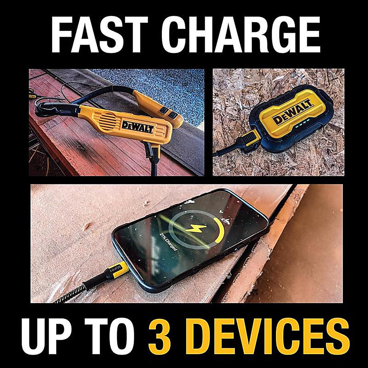 DeWalt - 131 0869 DW2 - 3 Port USB Charger 1 Pack