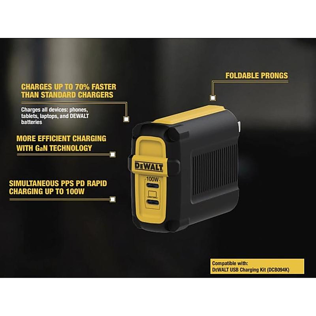 DeWalt - 131 0874 DW2 - 2 Port USB C Wall Charger 1 Pack