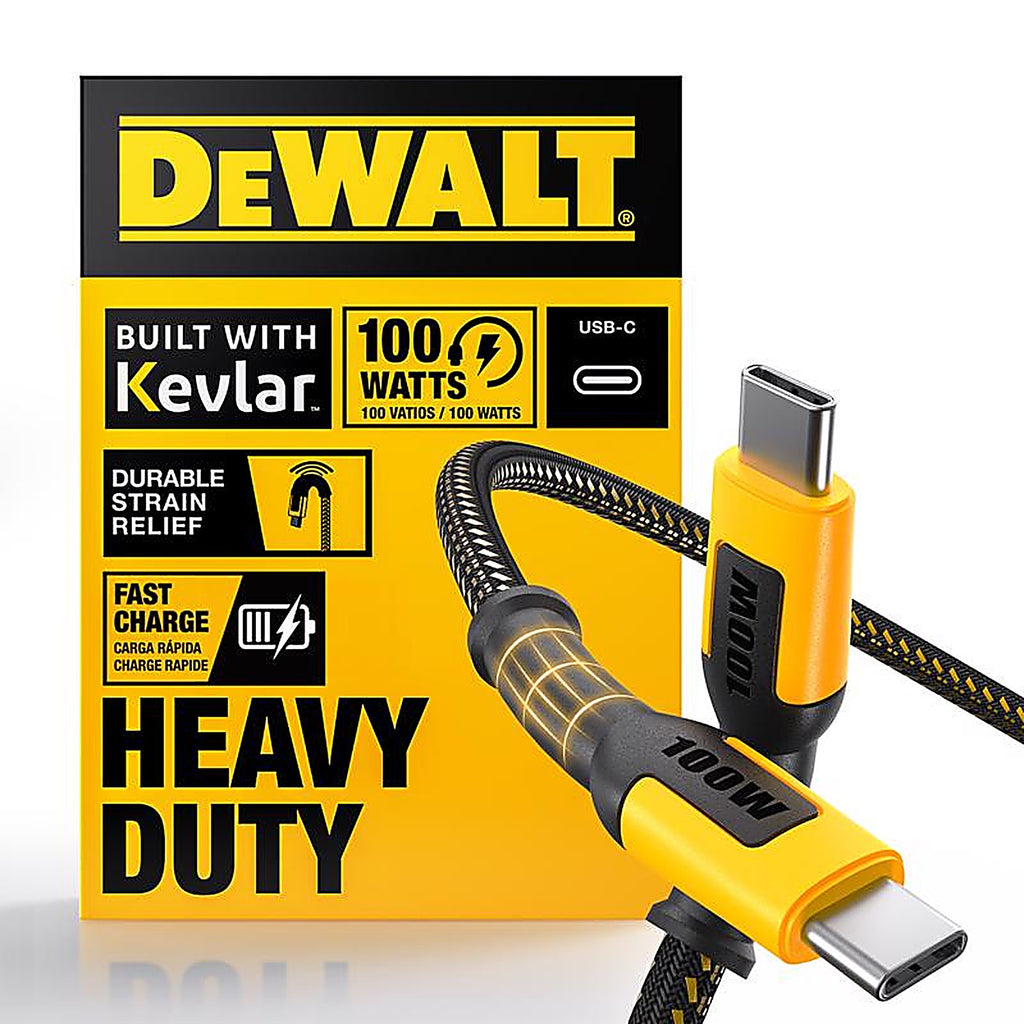 DeWalt - 131 0006 DW2 - Type C to Type C Cable 4 Ft. Black/Yellow
