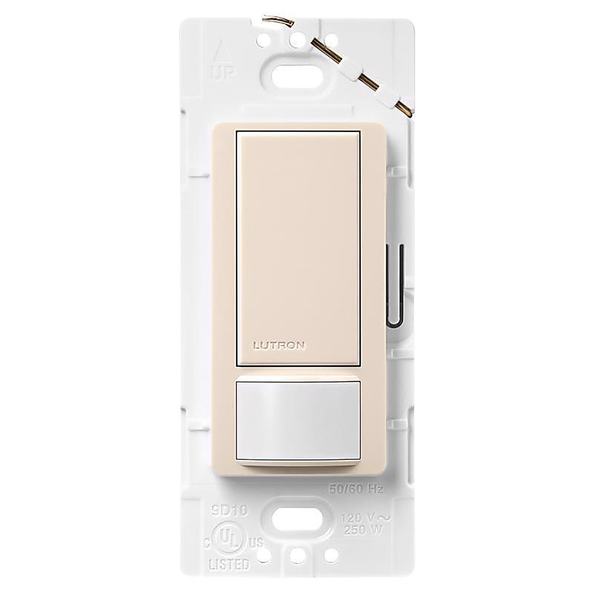 Lutron - MS-OPS2H-LA - Maestro 2 Amps Single Pole Motion Sensor Smart-Enabled Light Switch Almond, White 1 Pack