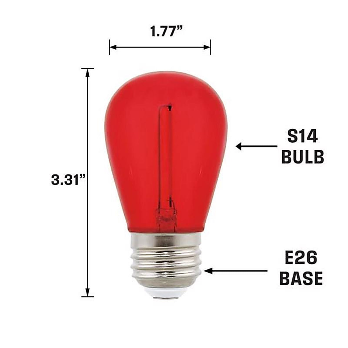 Westinghouse - 5332000 - Edison Style S14 E26 (Medium) LED Bulb Red 40 Watt Equivalence 1 Pack