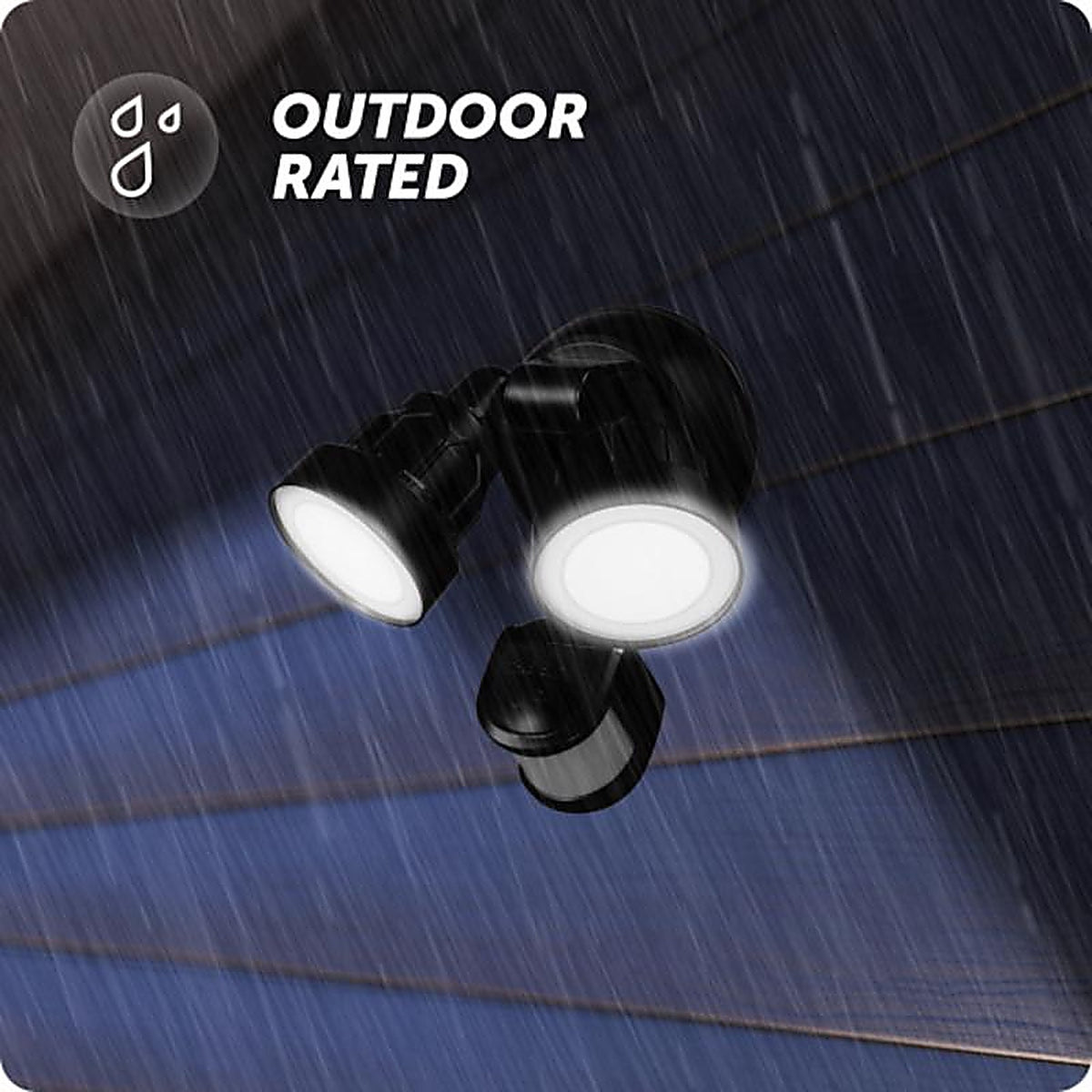 Globe Electric - 17000202 - Motion-Sensing Hardwired LED Black Security Light