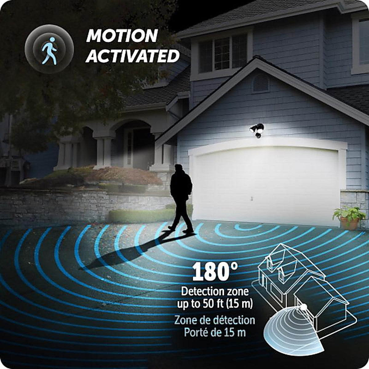 Globe Electric - 17000202 - Motion-Sensing Hardwired LED Black Security Light