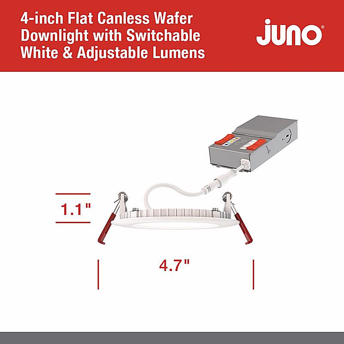 Juno - 282KKF - Acuity Brands Lighting Matte White 3.17 In. W Aluminum LED Canless Recessed Downlight 14.5 W