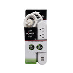 Monster - 1711 - 4 Ft. L 3 Outlets Power Strip with USB Ports White