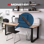 Monster - 1713 - 4 Ft. L 3 Outlets Power Strip with USB Ports Black