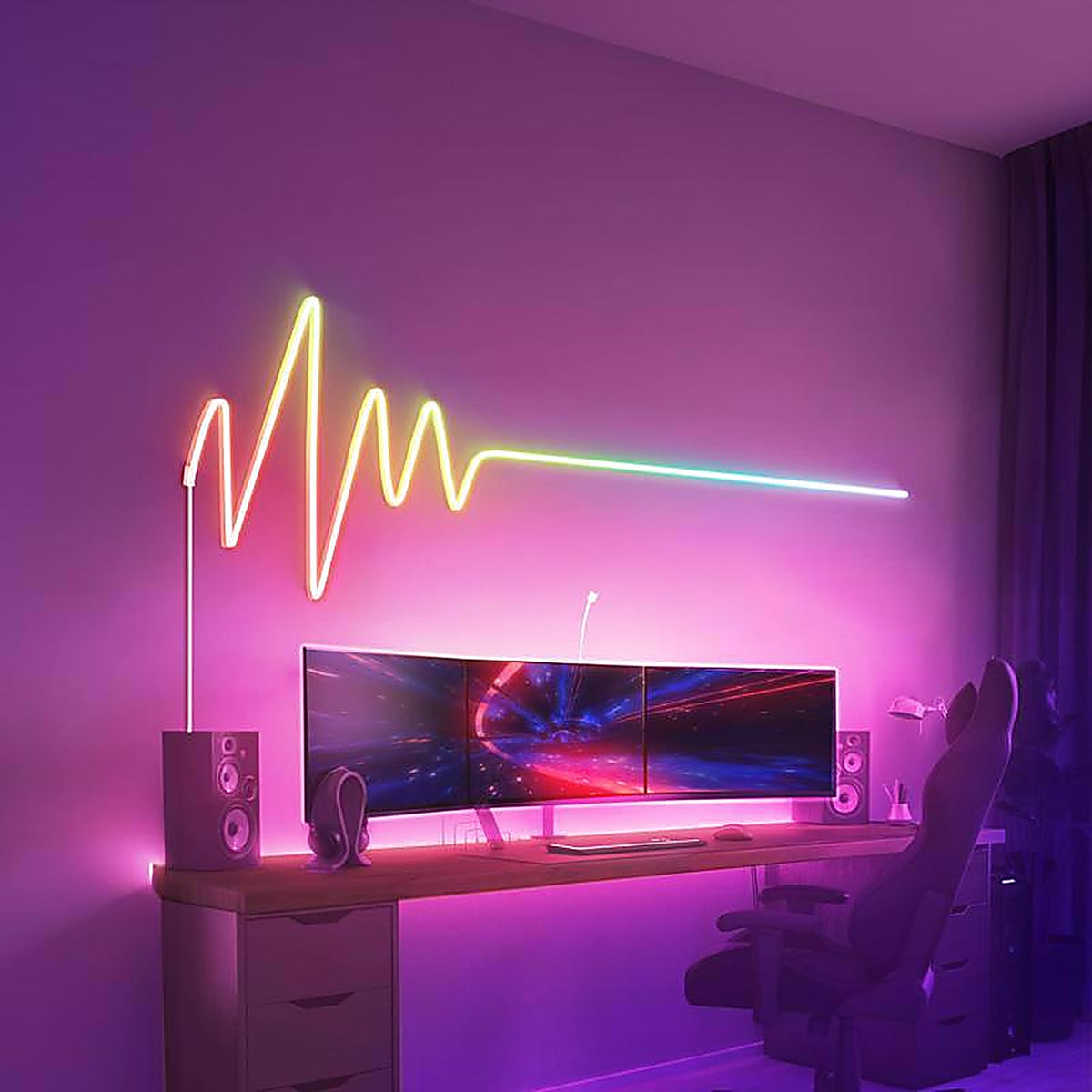 Feit - NF10/CHASE/AG - 10 Ft. L Color Changing Plug-In LED Smart-Enabled Rope Lights 1 Pack