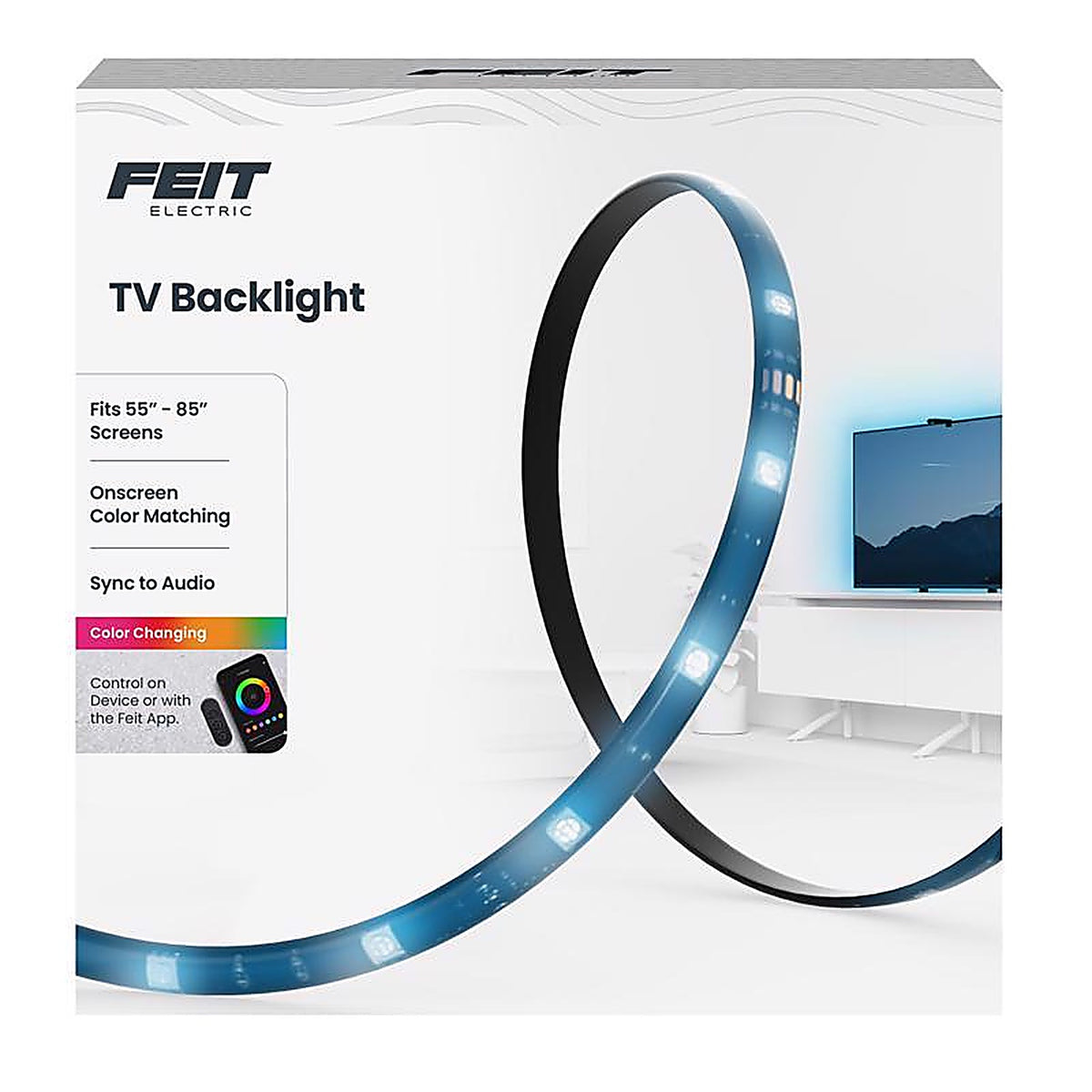 Feit - TAPETV85/RGB/AG - 138 In. L Color Changing Plug-In LED Smart-Enabled Light Strip 1 Pack