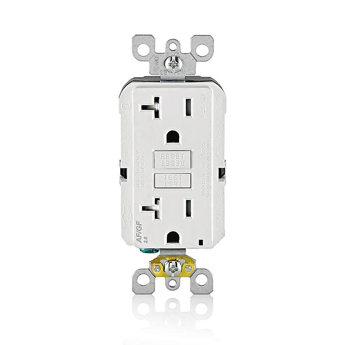 Leviton - AGTR2-0KW - 20 Amps 125 V Tamper Resistant White Afci/Gfci Dual Function Outlet 5-20R 1 Pack