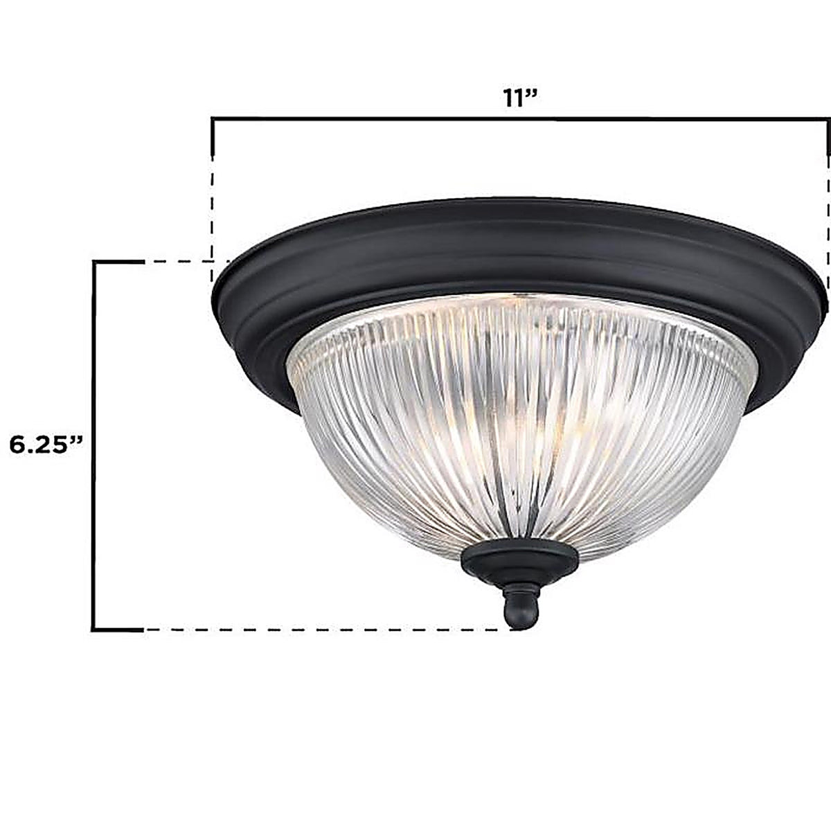 Westinghouse - 6117700 - 6.25 In. H X 11 In. W X 11 In. L Matte Black Ceiling Fixture