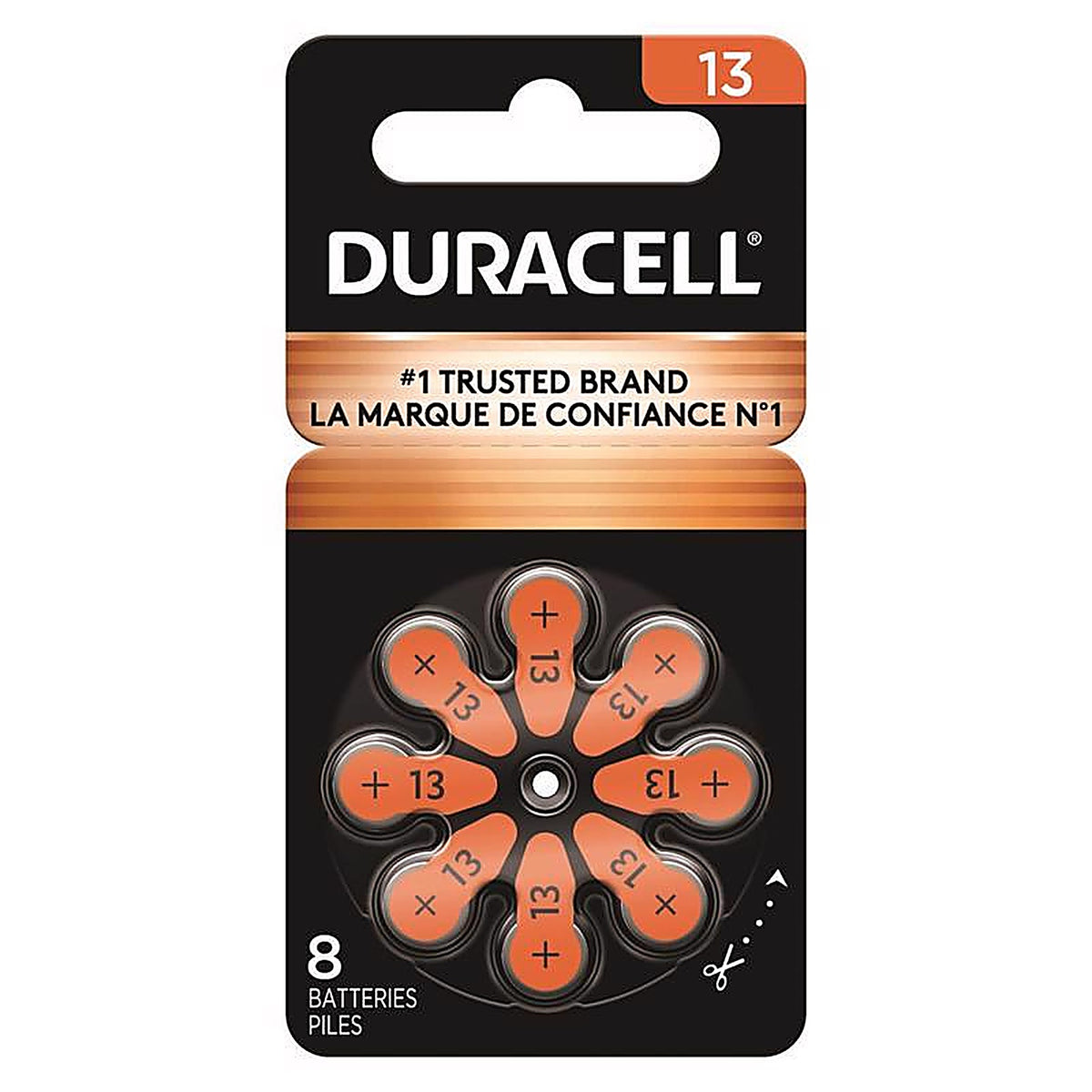 Duracell - HAZA13-8 - Zinc Air 13 1.5 V Hearing Aid Battery 8 Pack
