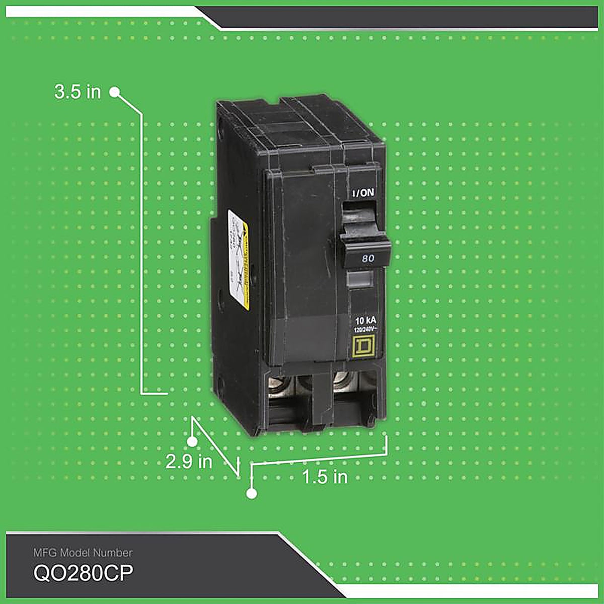 Square D - QO280CP - Qo 80 Amps Plug in 2-Pole Circuit Breaker