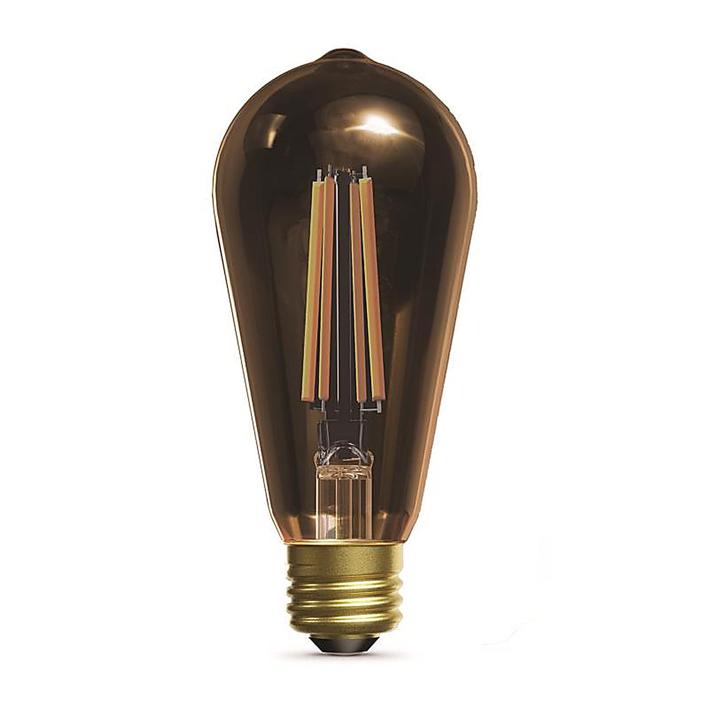 Feit - ST19/VG/LED/2 - St19 E26 (Medium) Filament LED Bulb Warm Amber 60 Watt Equivalence 2 Pack
