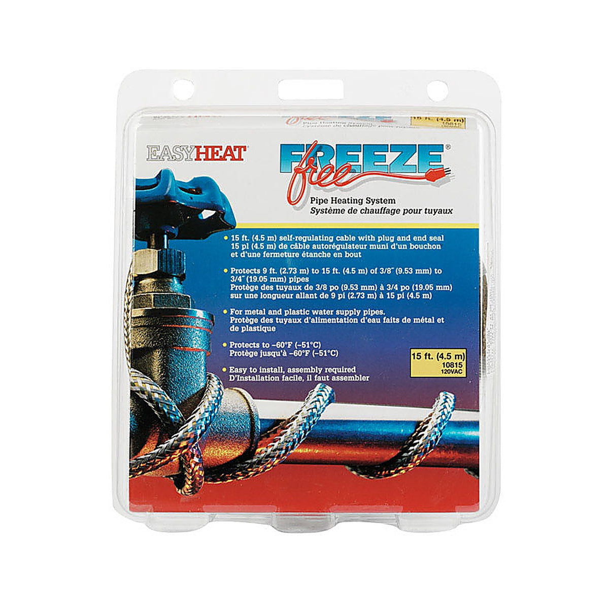 Easy Heat - 10815 - Freeze Free 15 Ft. L Self Regulating Heating Cable for Water Pipe