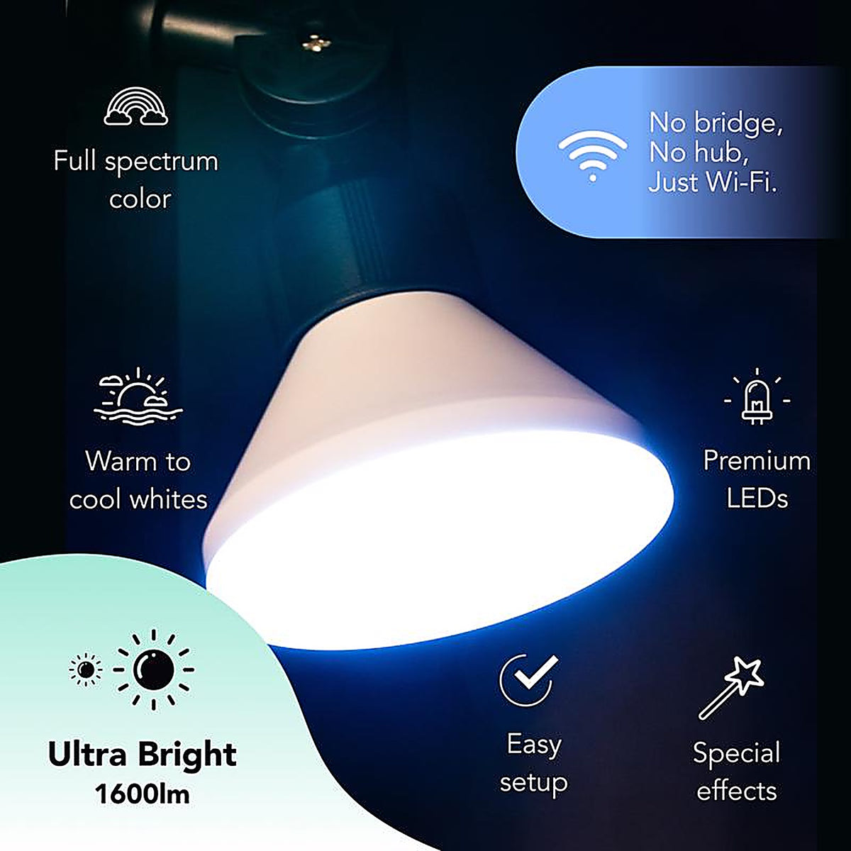 Lifx - LXPAR381600RGBW - Smart Home Par38 E26 (Medium) Smart-Enabled LED Bulb Color Changing 150 Watt Equivalence 1 Pack