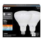 Feit - BR40100DM/6WY/2 - Br40 E26 (Medium) LED Bulb Adjustable White 100 Watt Equivalence 2 Pack