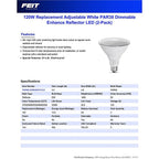 Feit - PAR38120DM/6WY2 - Par38 E26 (Medium) LED Bulb Adjustable White 120 Watt Equivalence 2 Pack