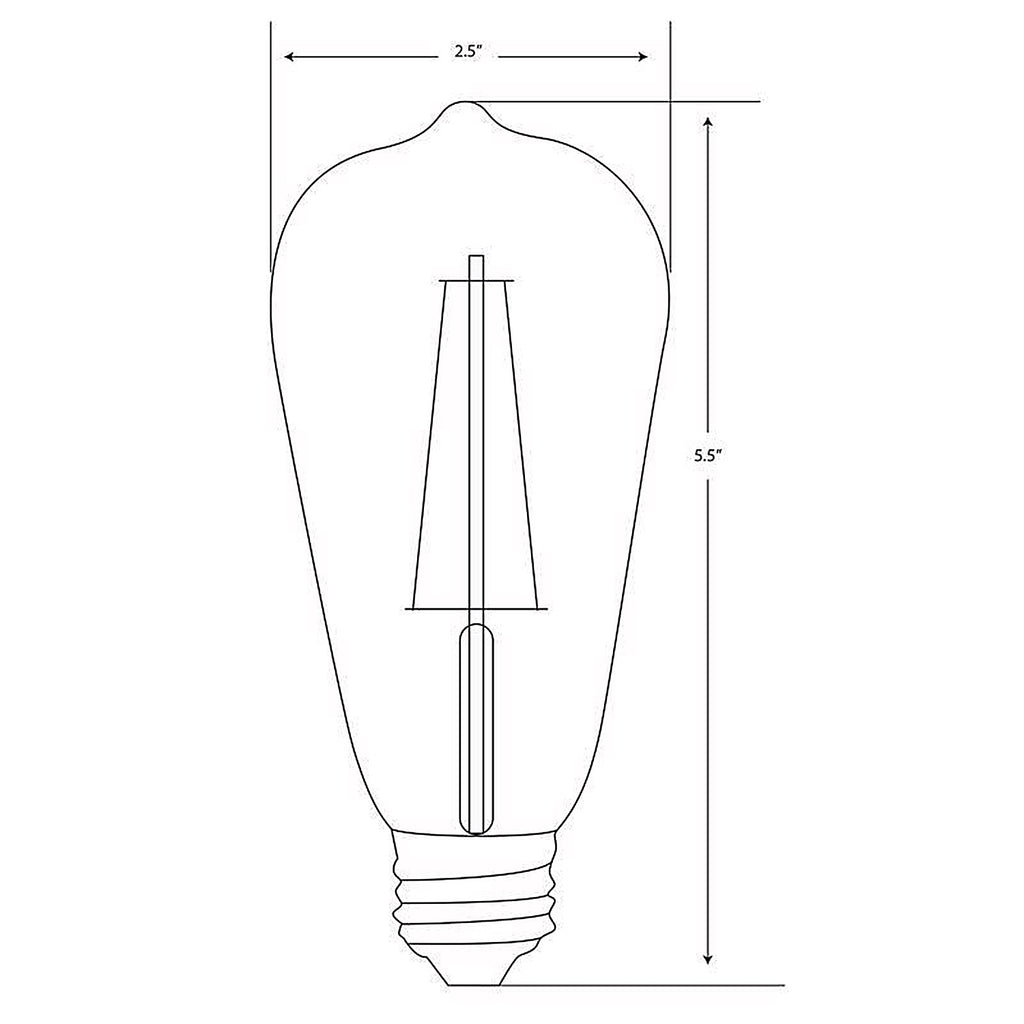 Feit - ST19/CL/VG/LED2 - St19 E26 (Medium) Filament LED Bulb Warm Candle Light 60 Watt Equivalence 2 Pack