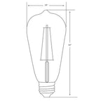 Feit - ST19/CL/VG/LED2 - St19 E26 (Medium) Filament LED Bulb Warm Candle Light 60 Watt Equivalence 2 Pack