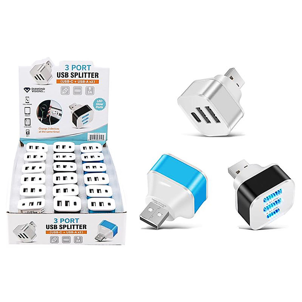 Diamond Visions - 01-3910 - 3 Port USB Charger 1 Pack