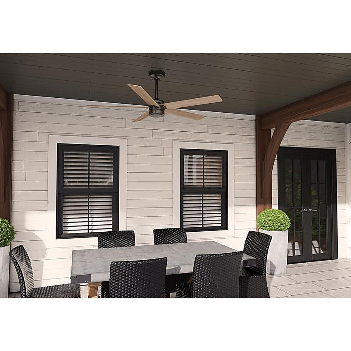 Hunter - 52264 - Burton 52 In. Bronze Indoor and Outdoor Ceiling Fan