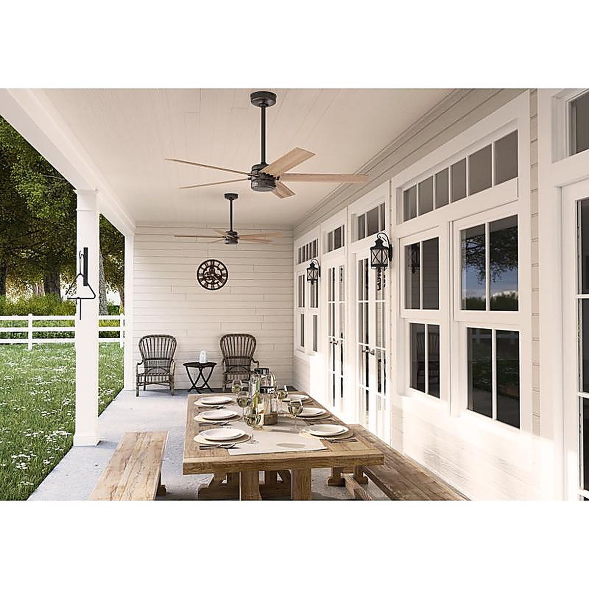 Hunter - 52264 - Burton 52 In. Bronze Indoor and Outdoor Ceiling Fan