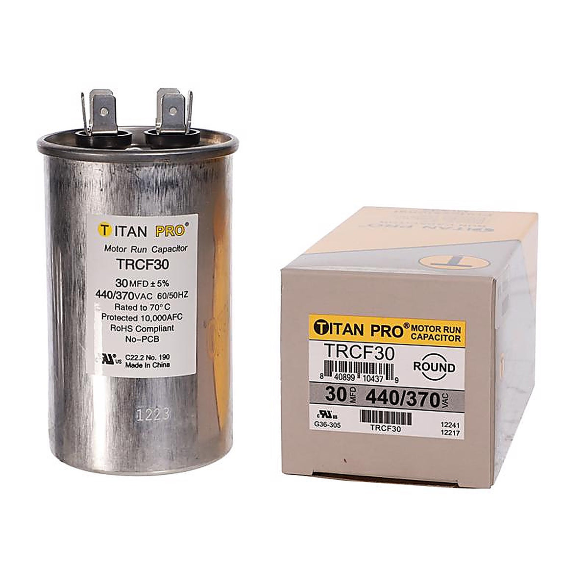 Titan Pro - TRCF30 - 30 MFD 440 V Round Run Capacitor