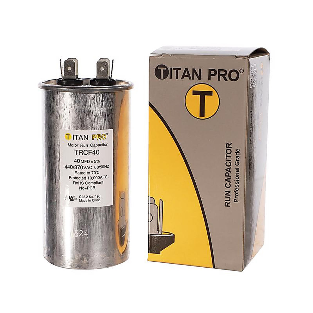 Titan Pro - TRCF40 - 40 MFD 440 V Round Run Capacitor