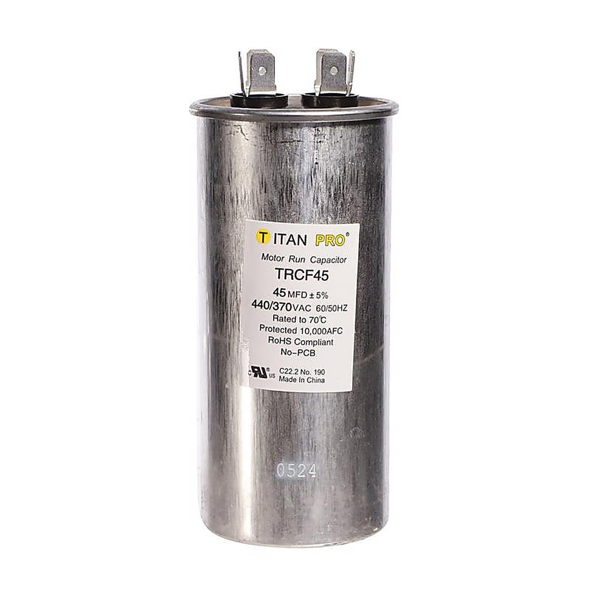 Titan Pro - TRCF45 - 45 MFD 440 V Round Run Capacitor