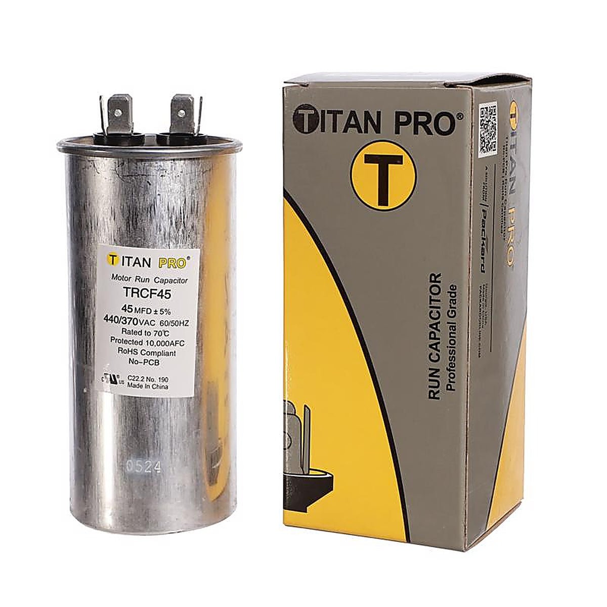 Titan Pro - TRCF45 - 45 MFD 440 V Round Run Capacitor